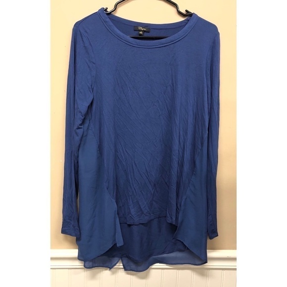 Cupio Womens Blue Long Sleeve Blouse Top Size M - Picture 1 of 6